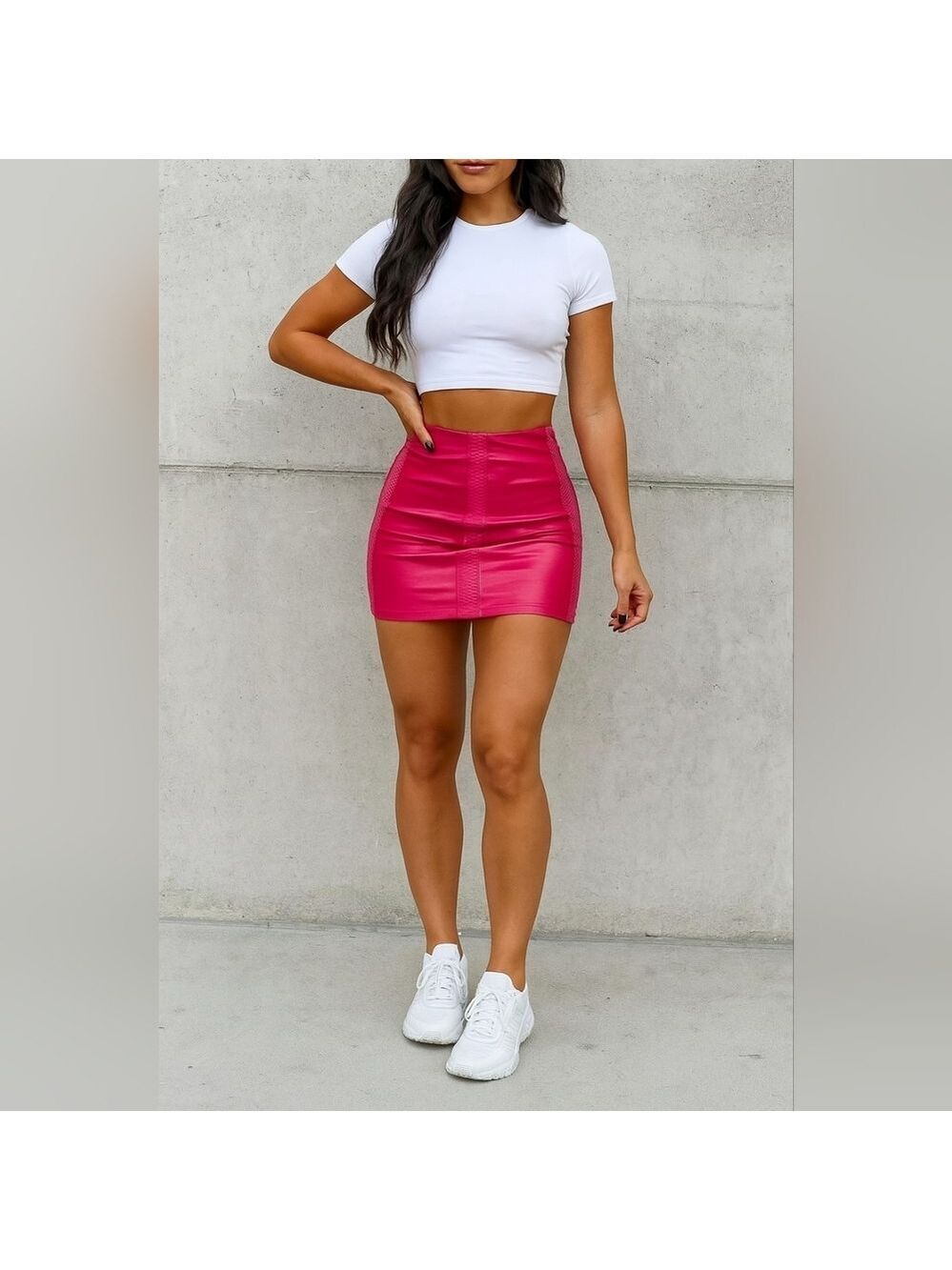 Koral Lustrous Hot Pink Mini Skirt